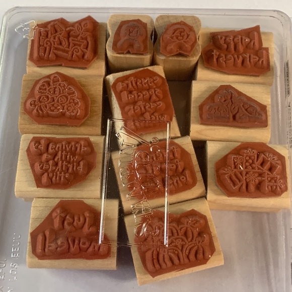 Stampin' Up LOADS OF LOVE ACCESSORIES Mounted Wood Stamp Set RETIRED - Picture 2 of 3